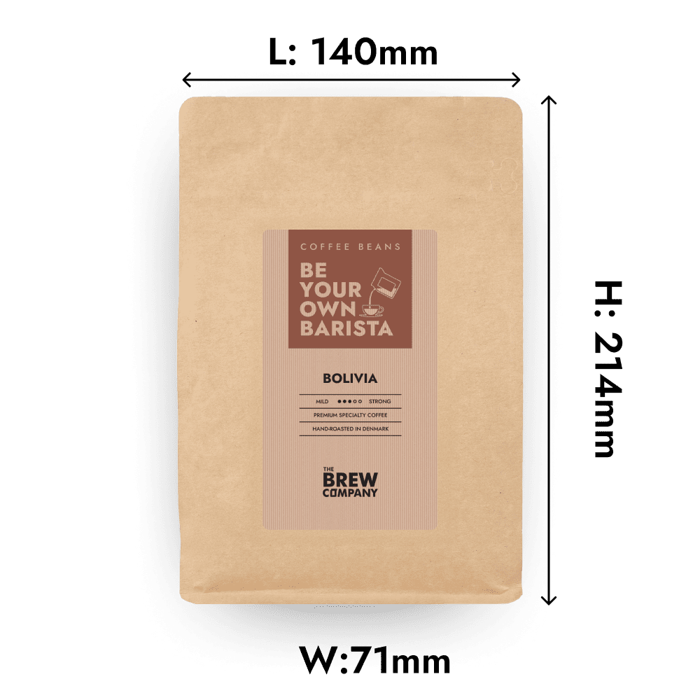 Bolivia Caranavi whole bean coffee in eco-friendly kraft paper bag with minimal laminate packaging — view 2