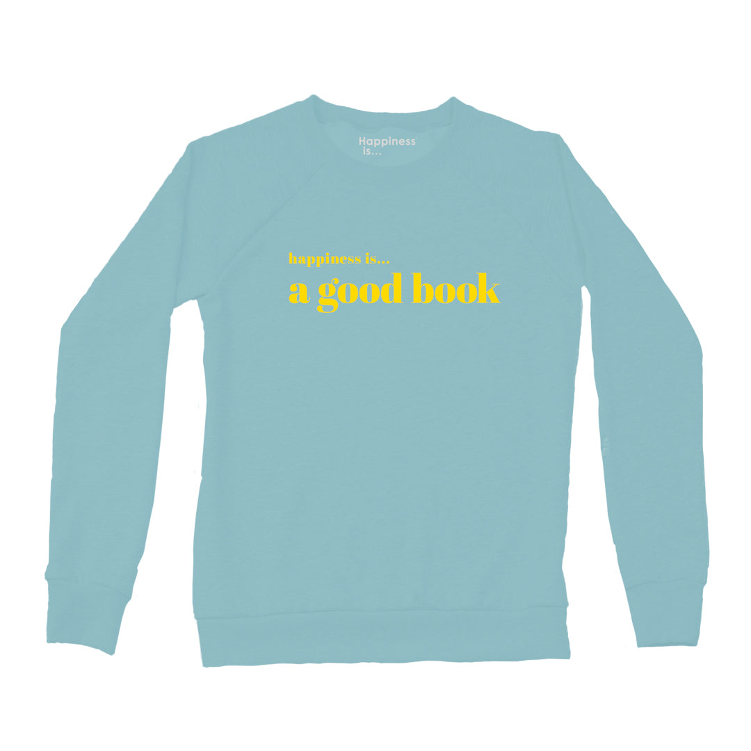 Women's Good Book Crew Sweatshirt, Teal-0