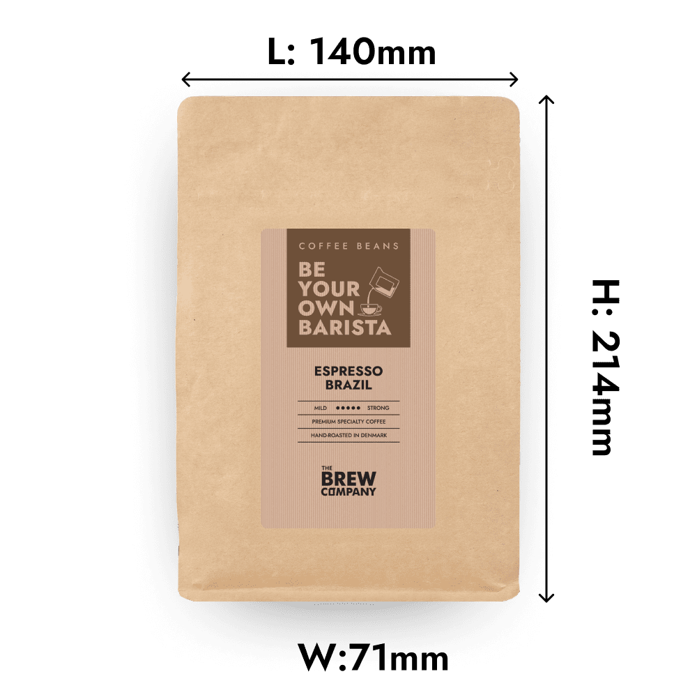 Brazil espresso coffee beans in eco-friendly kraft paper packaging with a rich dark roast — view 2