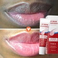 Brightening lip balm tube featuring organic turmeric root oil and squalane for deep hydration
