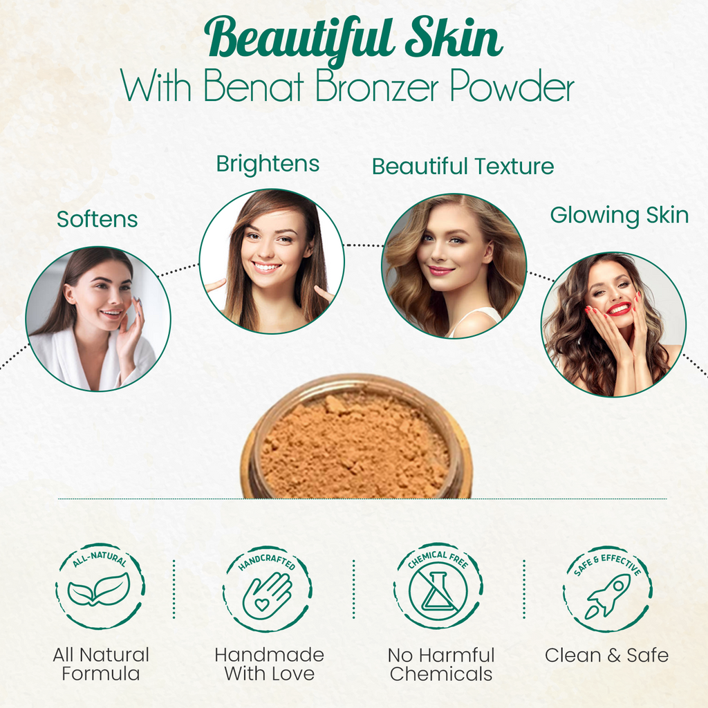 Bronzer loose powder set with bamboo container, kabuki brush, and eco-friendly kraft bag refill. — view 5