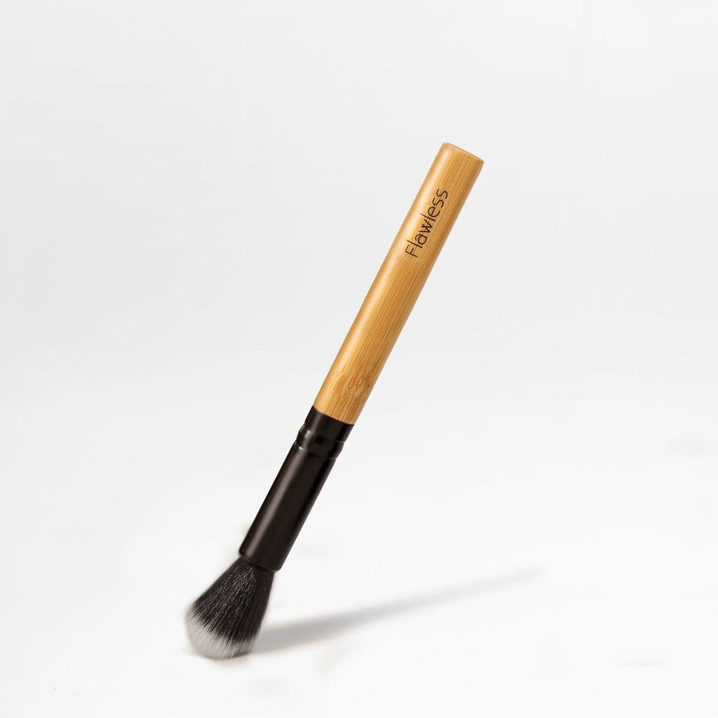 Sustainable 11-piece makeup brush set with bamboo handles and organic cotton storage bag — view 4