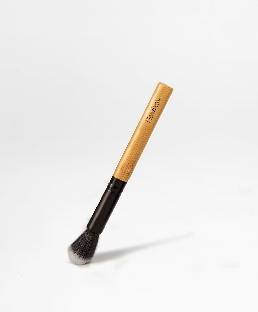 Essential makeup brush set featuring four bamboo handle brushes and an organic cotton drawstring bag — view 3
