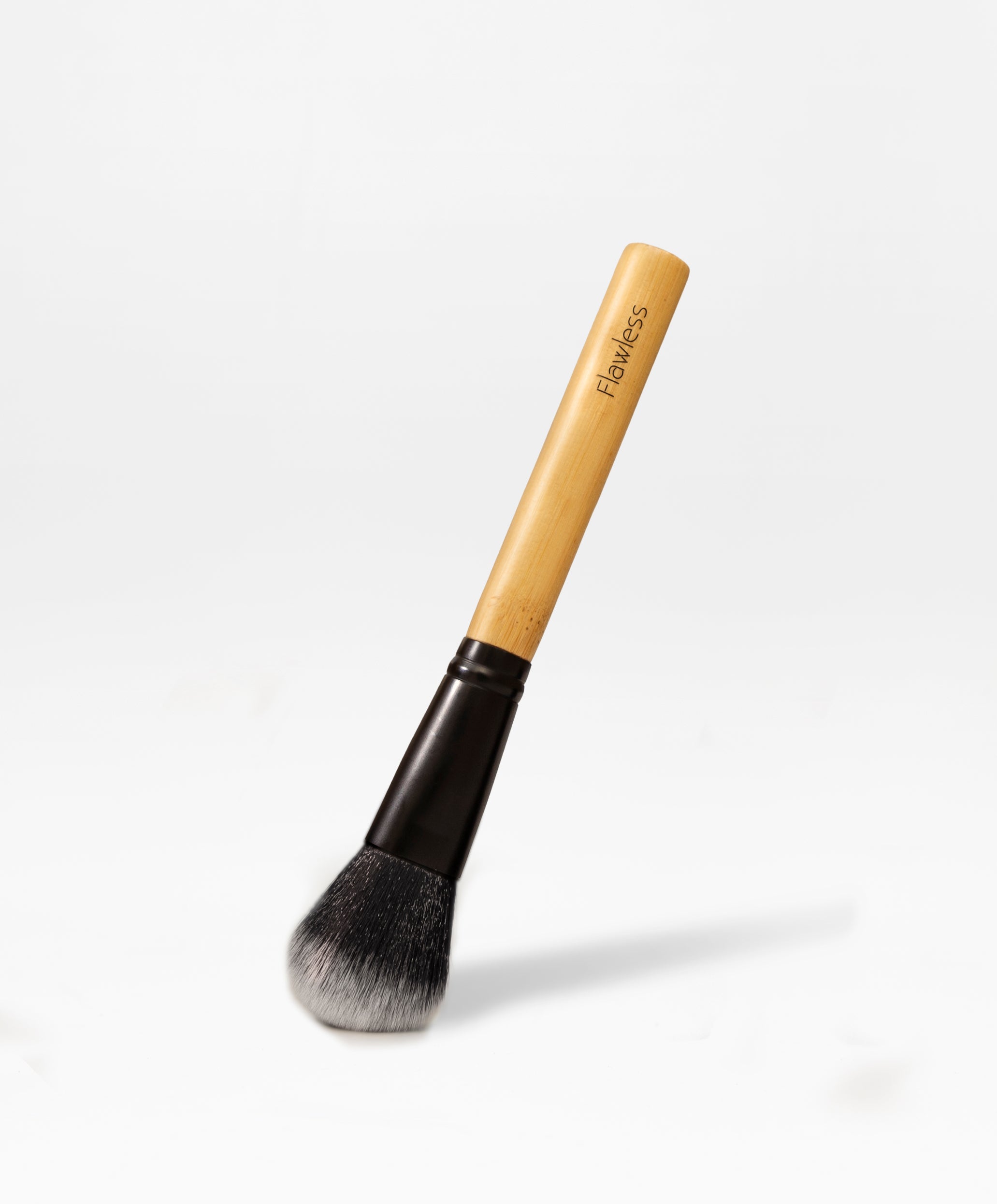 Essential makeup brush set featuring four bamboo handle brushes and an organic cotton drawstring bag — view 5