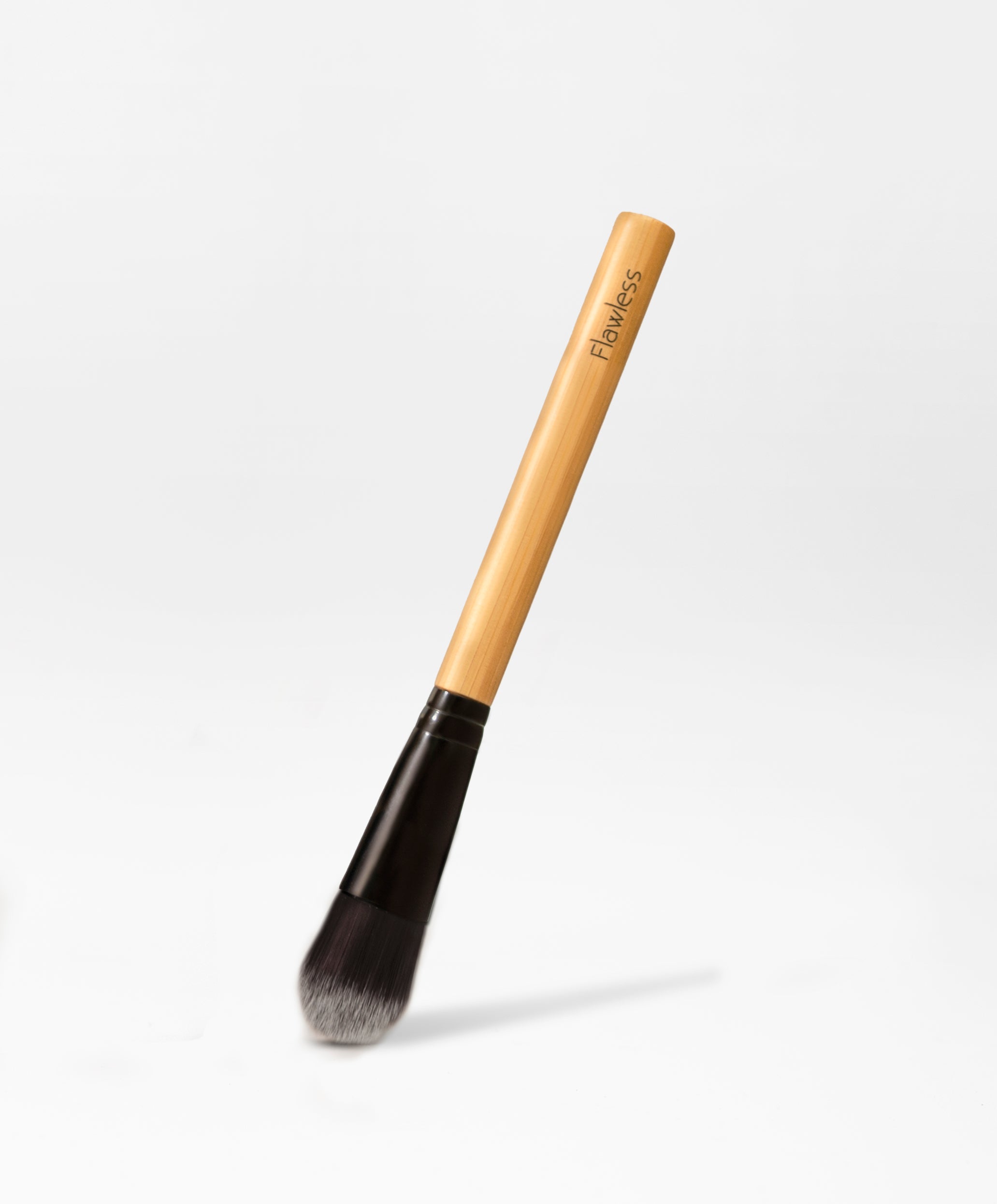 Essential makeup brush set featuring four bamboo handle brushes and an organic cotton drawstring bag — view 4