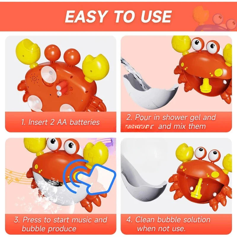 Musical bubble machine bath toy in colorful animal shape with wall suction cups and bubbles — view 4