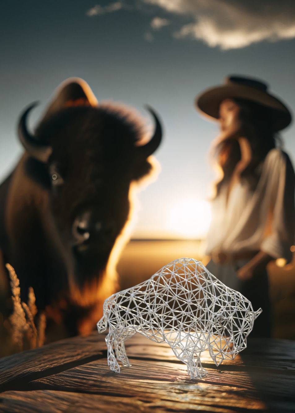 Buffalo Decor Sculpture-1
