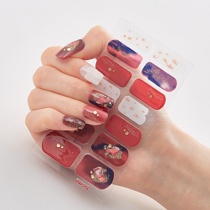 Butterfly laser nail stickers in bronzing color for chic and easy DIY manicure styling. — view 2