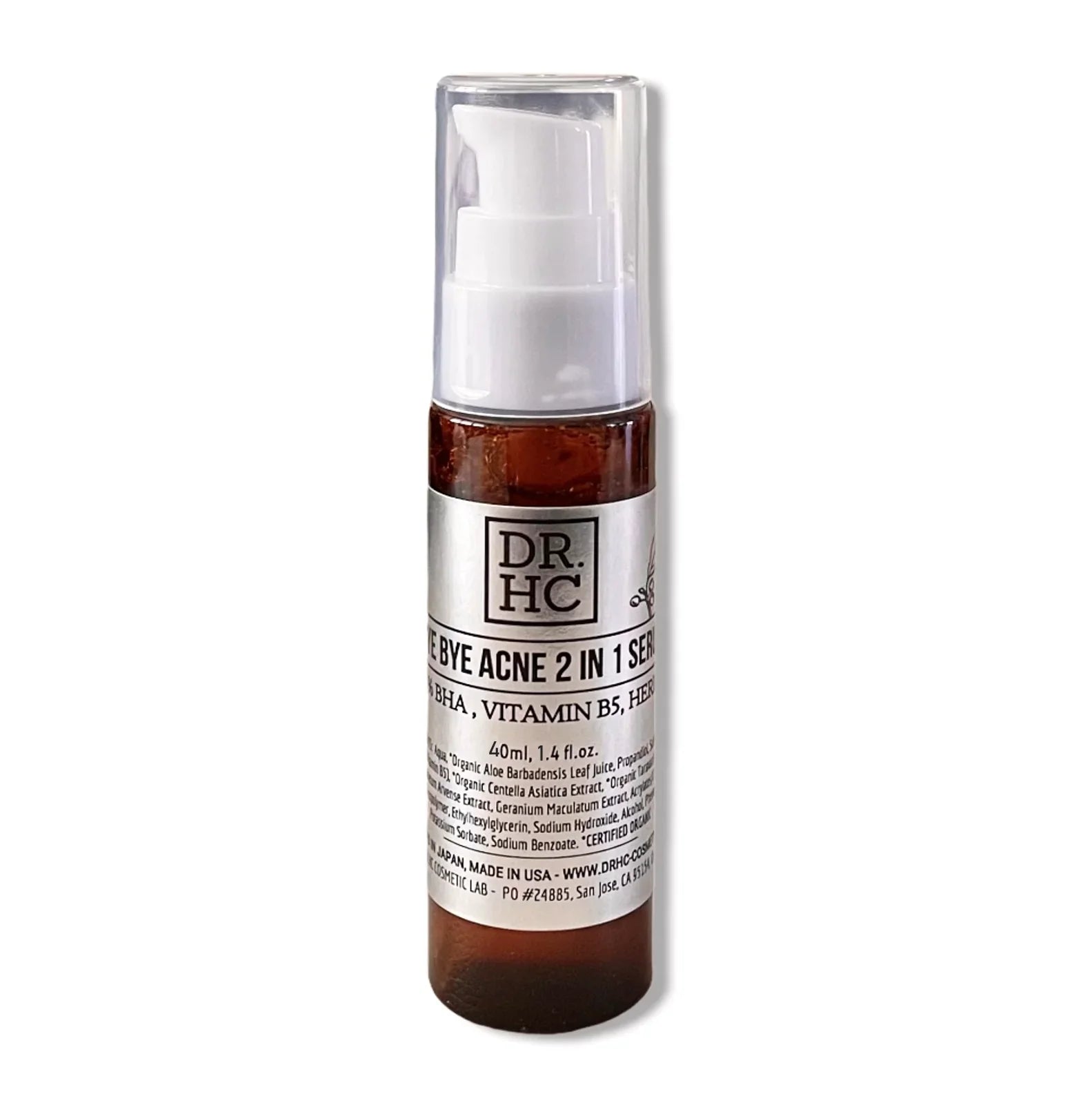 Bye Bye Acne two in one face serum bottle with salicylic acid and herbal infusion — view 2