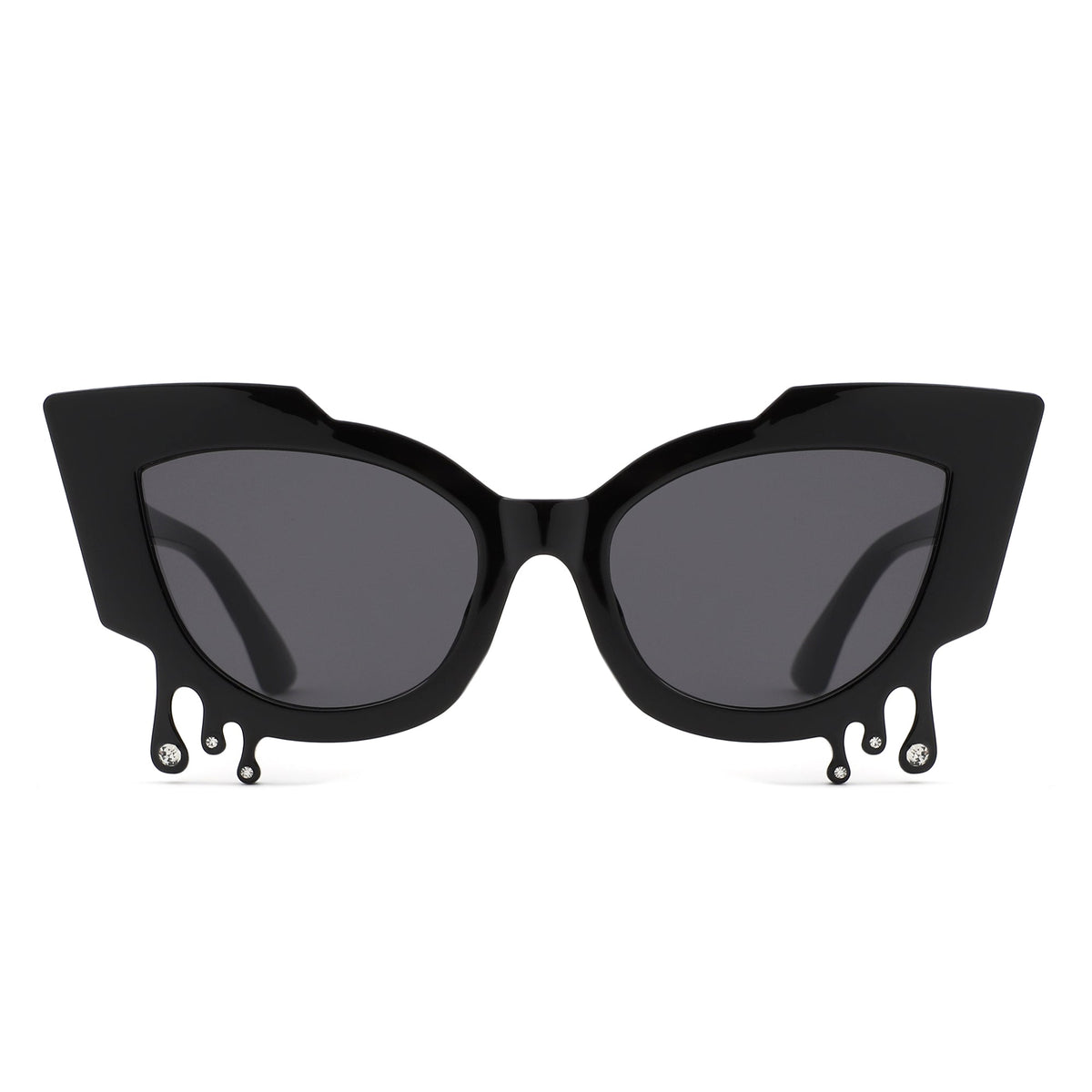 Surge - Irregular Cat Eye Rhinestone Drip Women's Fashion Sunglasses-1