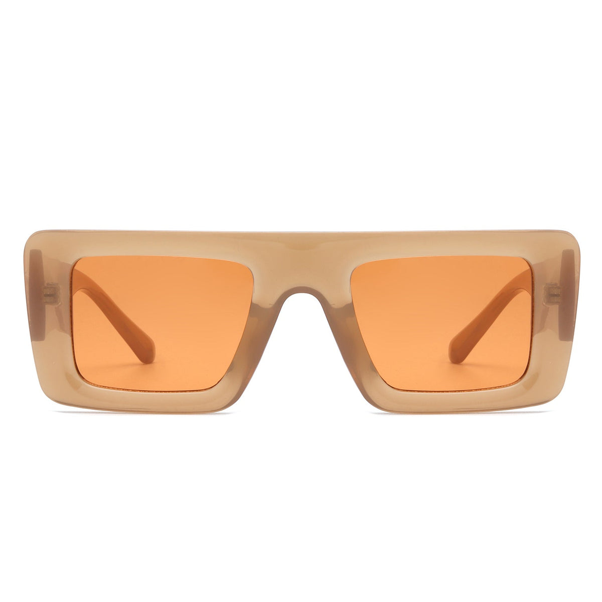 Lumos - Square Retro Two-Tone Thick Frame Flat-Top Sunglasses-3