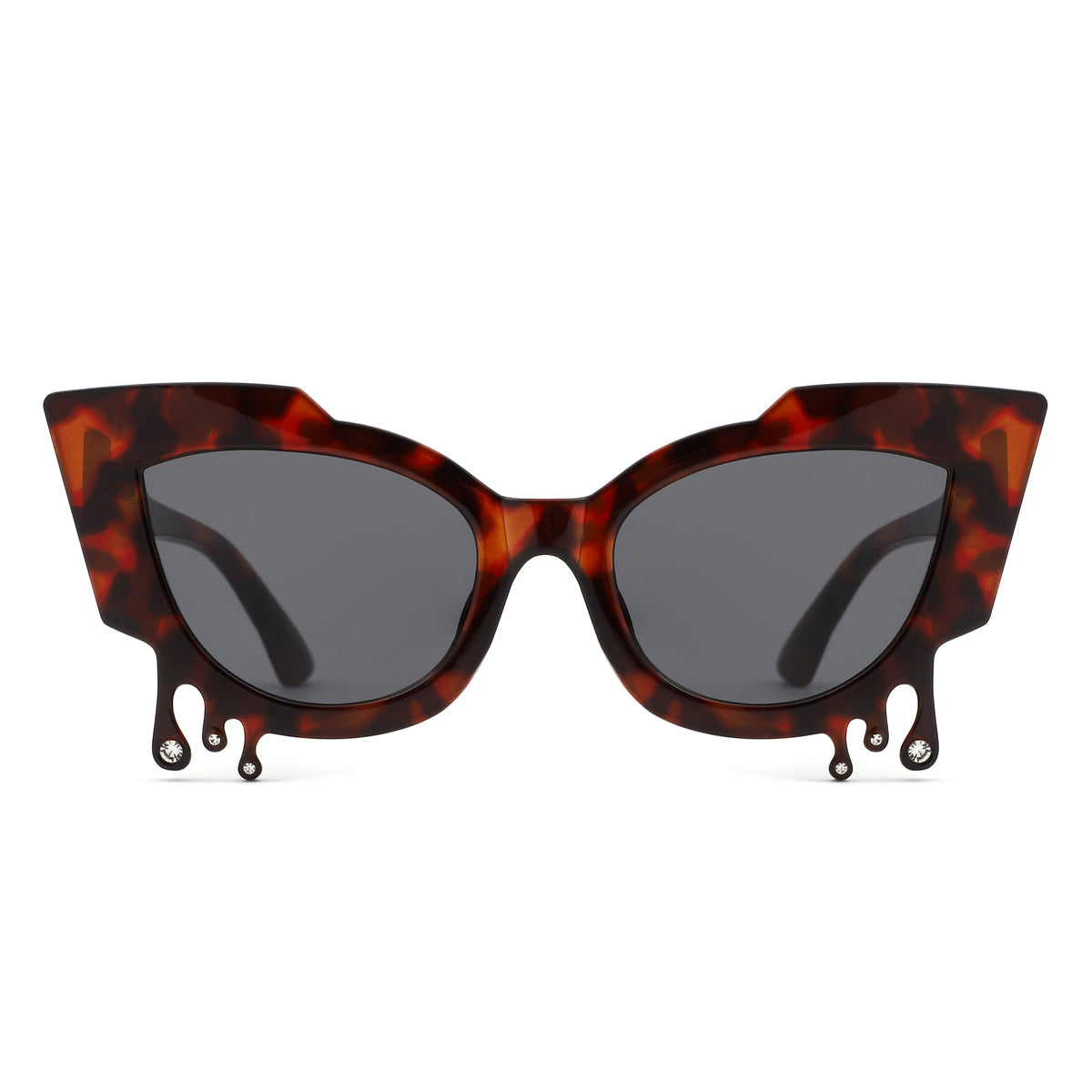 Surge - Irregular Cat Eye Rhinestone Drip Women's Fashion Sunglasses-4