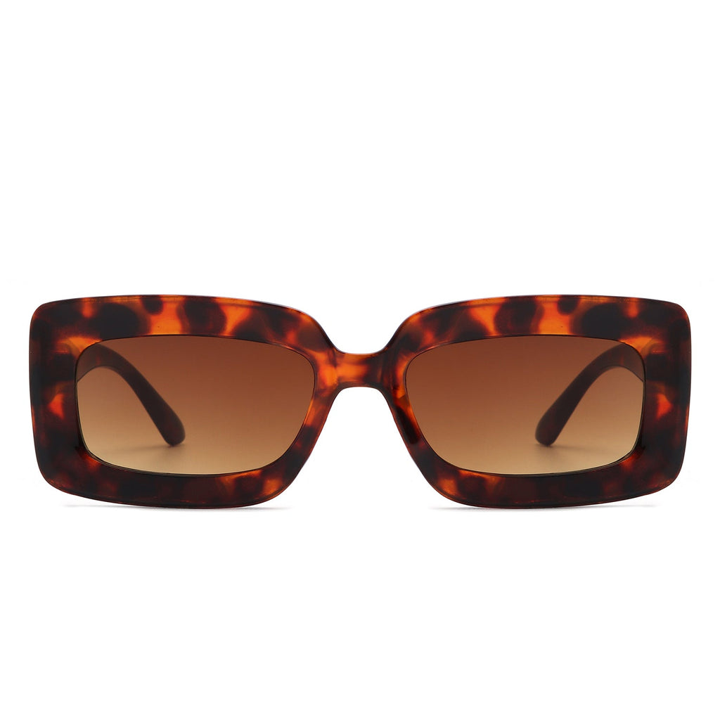 Celestra - Rectangle Square Flat Lens Tinted Sunglasses-4