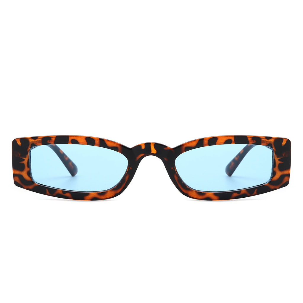 Starzest - Retro Rectangle Slim Tinted Square Narrow Sunglasses-1