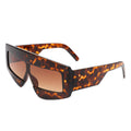 Celestia - Oversized Rectangle Square Tinted Flat Top Sunglasses-2