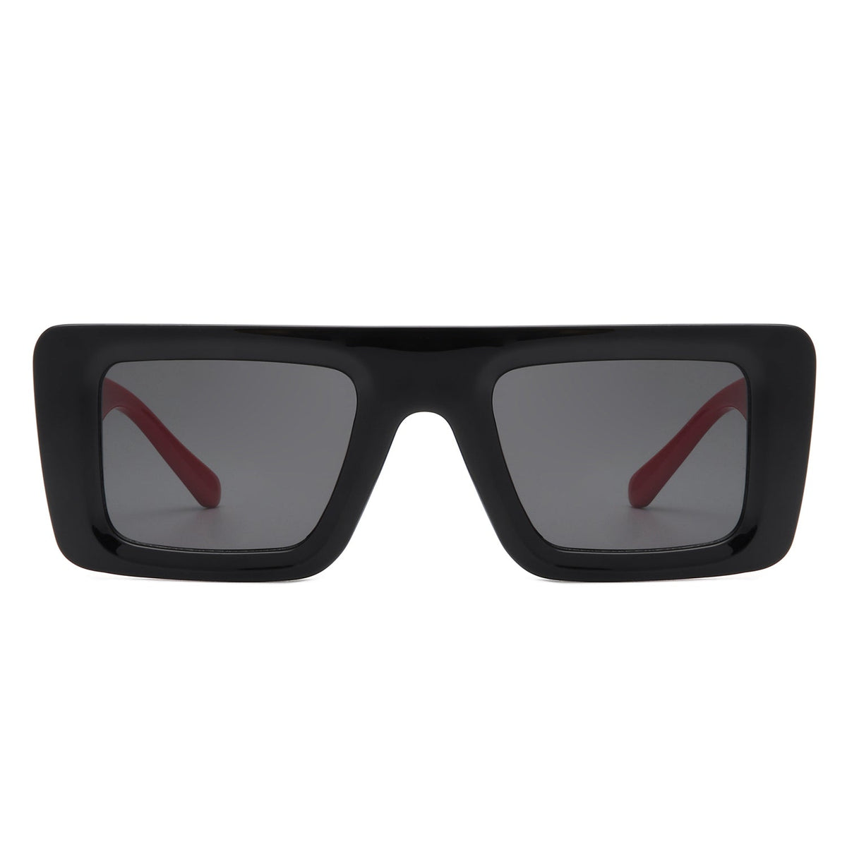 Lumos - Square Retro Two-Tone Thick Frame Flat-Top Sunglasses-4