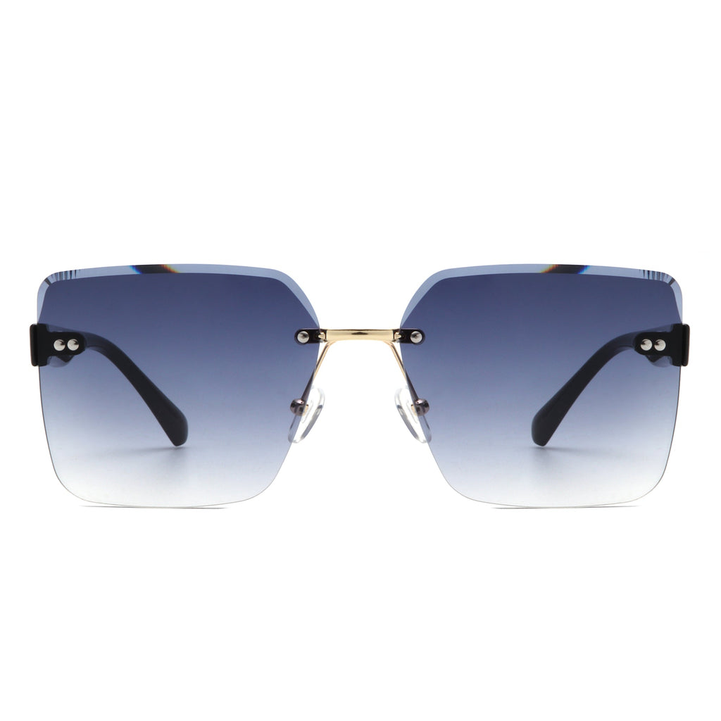 Orbit - Women's Rimless Tinted Square Fashion Sunglasses-4