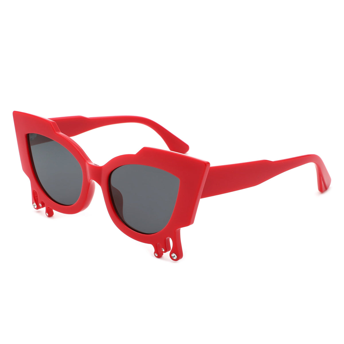 Surge - Irregular Cat Eye Rhinestone Drip Women's Fashion Sunglasses-6
