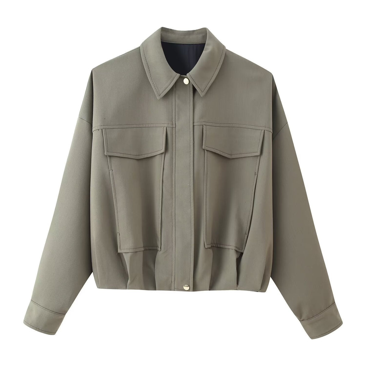 Women's Jacket Sage Green Utility BYMANYC ® New York SOHO OVERSIZED WORKWEAR BOMBER - New Collection-1
