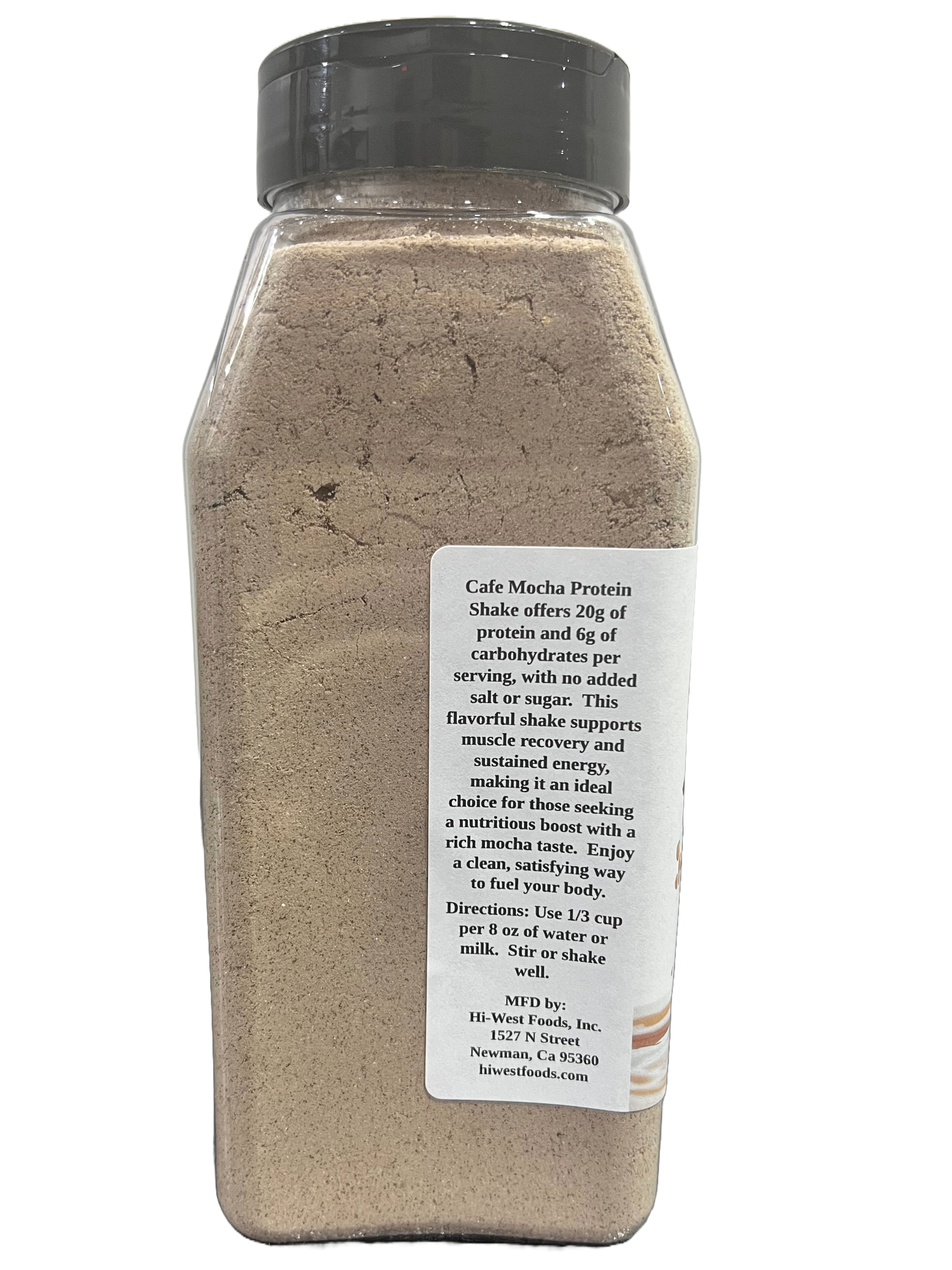 Cafe mocha protein shake bottle with rich chocolate flavor and 20g protein for muscle recovery — view 3
