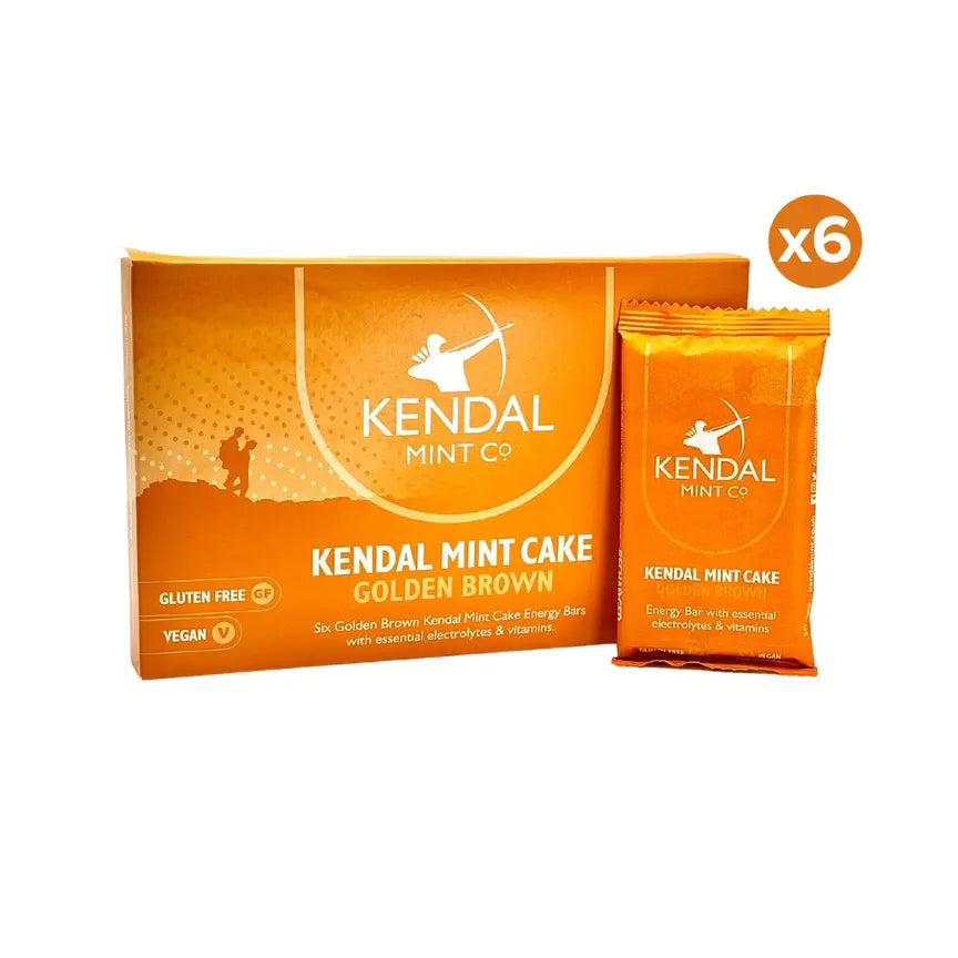 Golden brown Kendal Mint Cake energy bar pocket pack with three breakable blocks — view 5