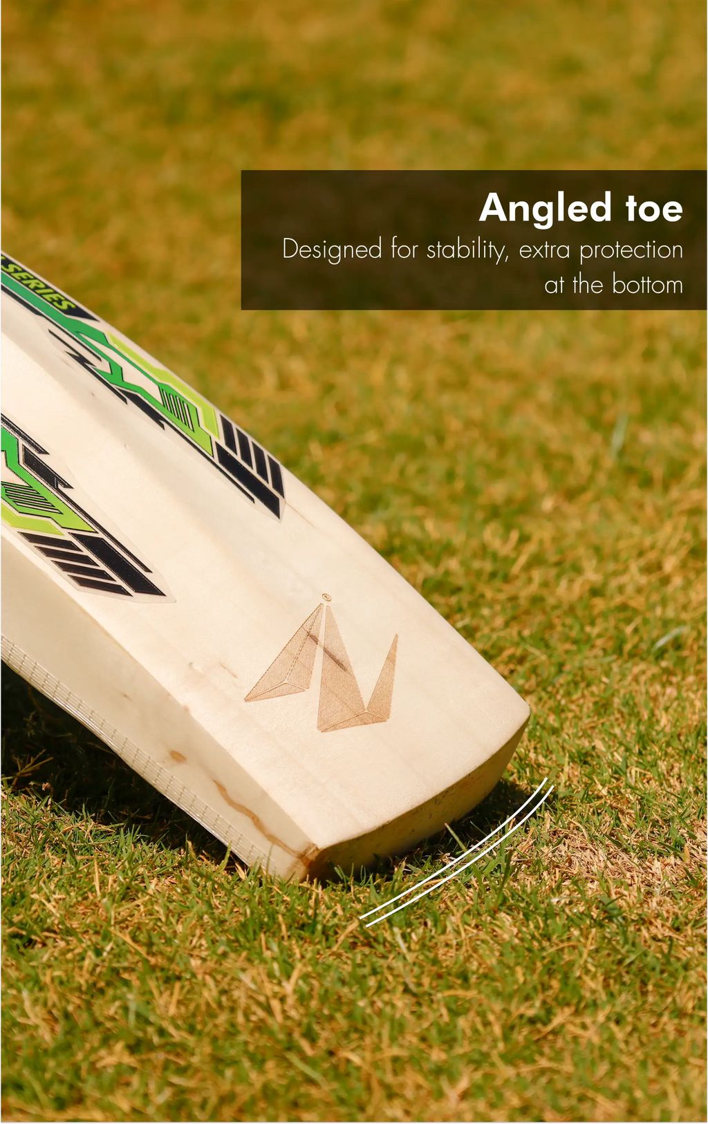 ZAP Colt Army English willow cricket bat with rubberized grip and protective scuff sheet — view 5