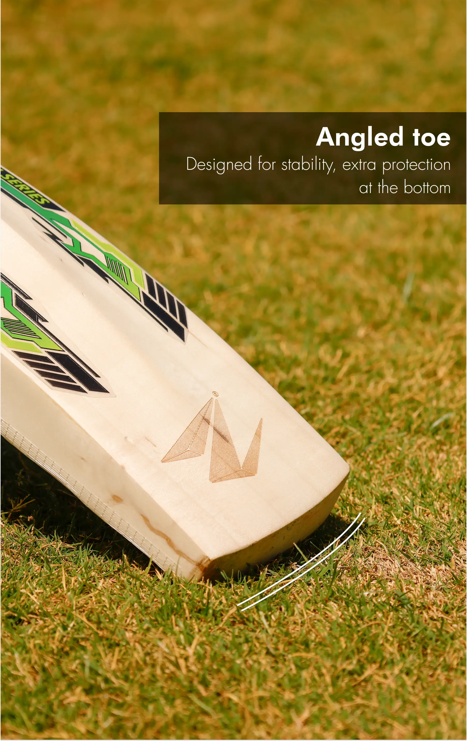 ZAP Colt Army English willow cricket bat with rubberized grip and protective scuff sheet — view 5