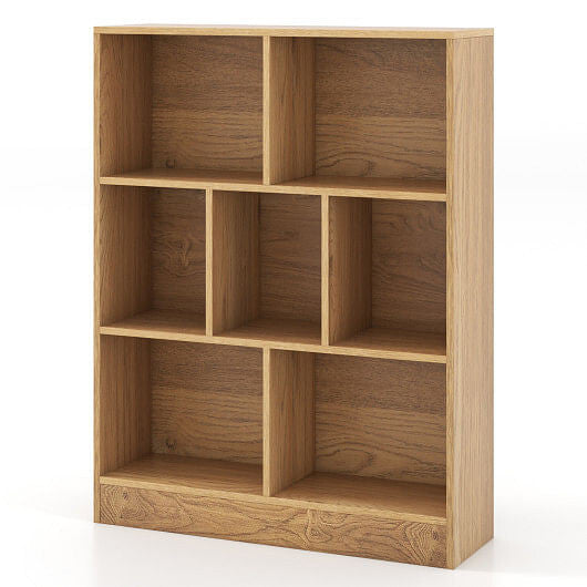 White 7-section freestanding kids bookshelf and toy storage organizer for nursery or playroom — view 10