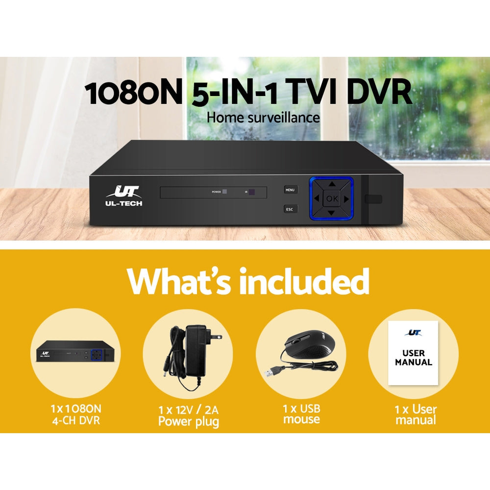 NNEDSZ 4-channel 1080p DVR video recorder unit for CCTV home security systems with accessories — view 4