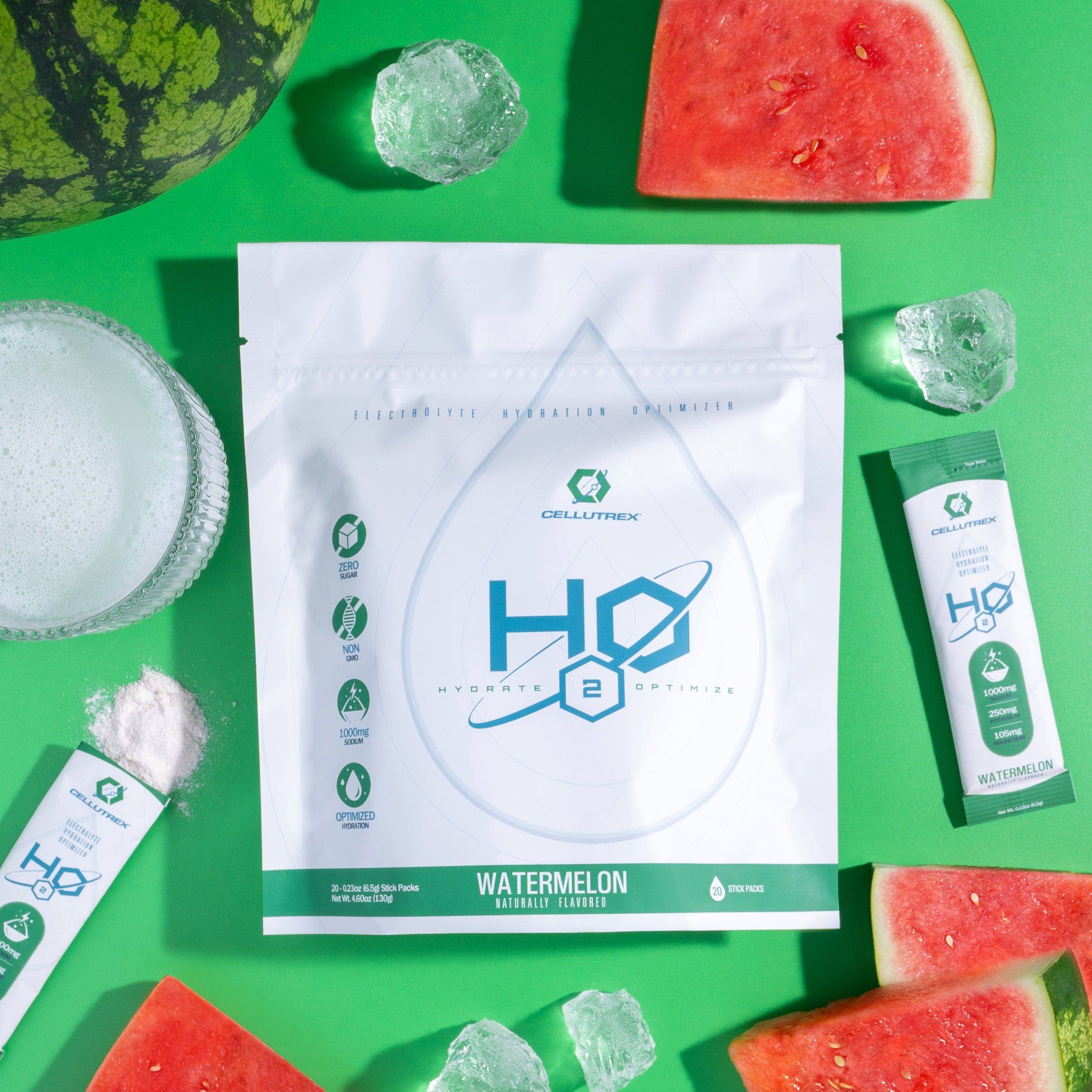 Watermelon zero sugar electrolyte powder packets by Cellutrex for daily wellness and rapid cellular hydration — view 3