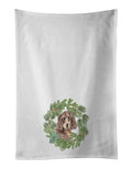 Cocker Spaniel Liver and Tan Christmas Wreath Kitchen Towel Set of 2-0