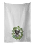Pug Black Christmas Wreath Kitchen Towel Set of 2-0