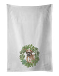 Boxer Puppy Fawn Christmas Wreath Kitchen Towel Set of 2-0