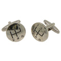 Silvertone Novelty Gear Stick Cufflinks with Jewelry Box-0
