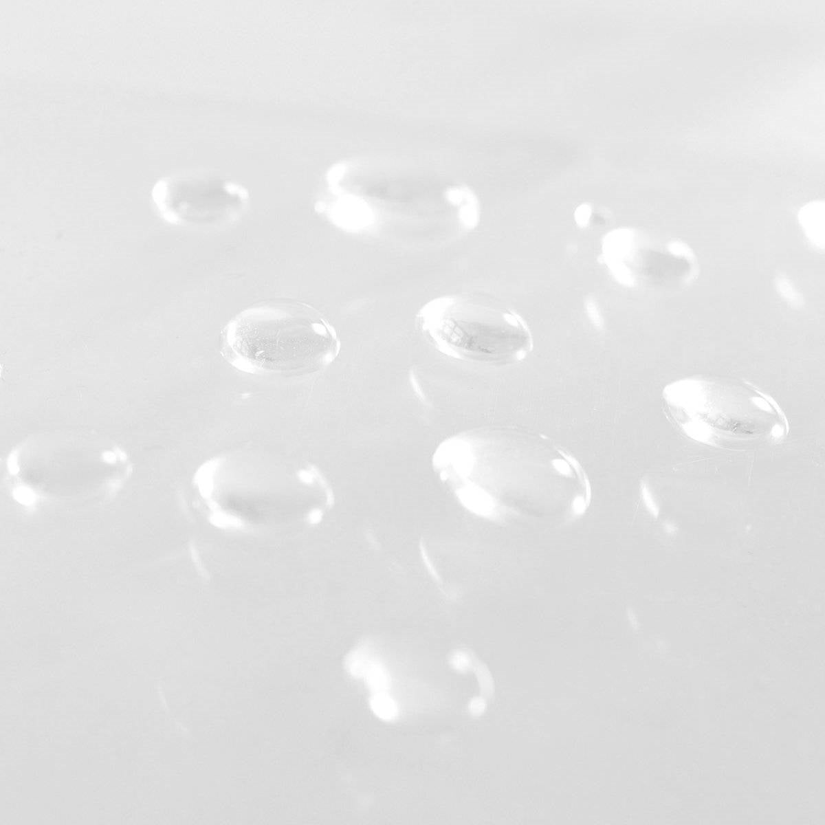 Extra long clear PEVA waterproof shower curtain liner with magnetic bottom hem and metal grommets — view 4