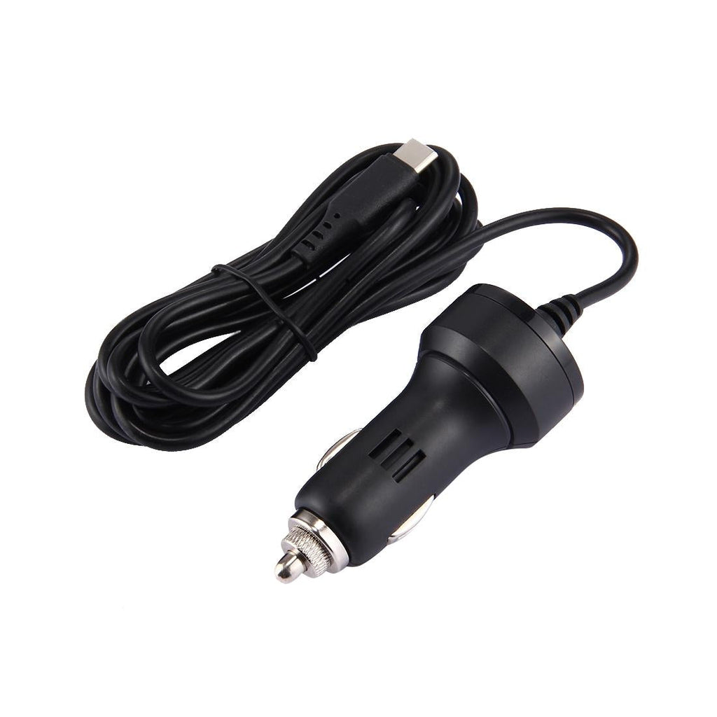 Black USB-C car charger and 2-meter flat tangle-free cable for Nintendo Switch consoles