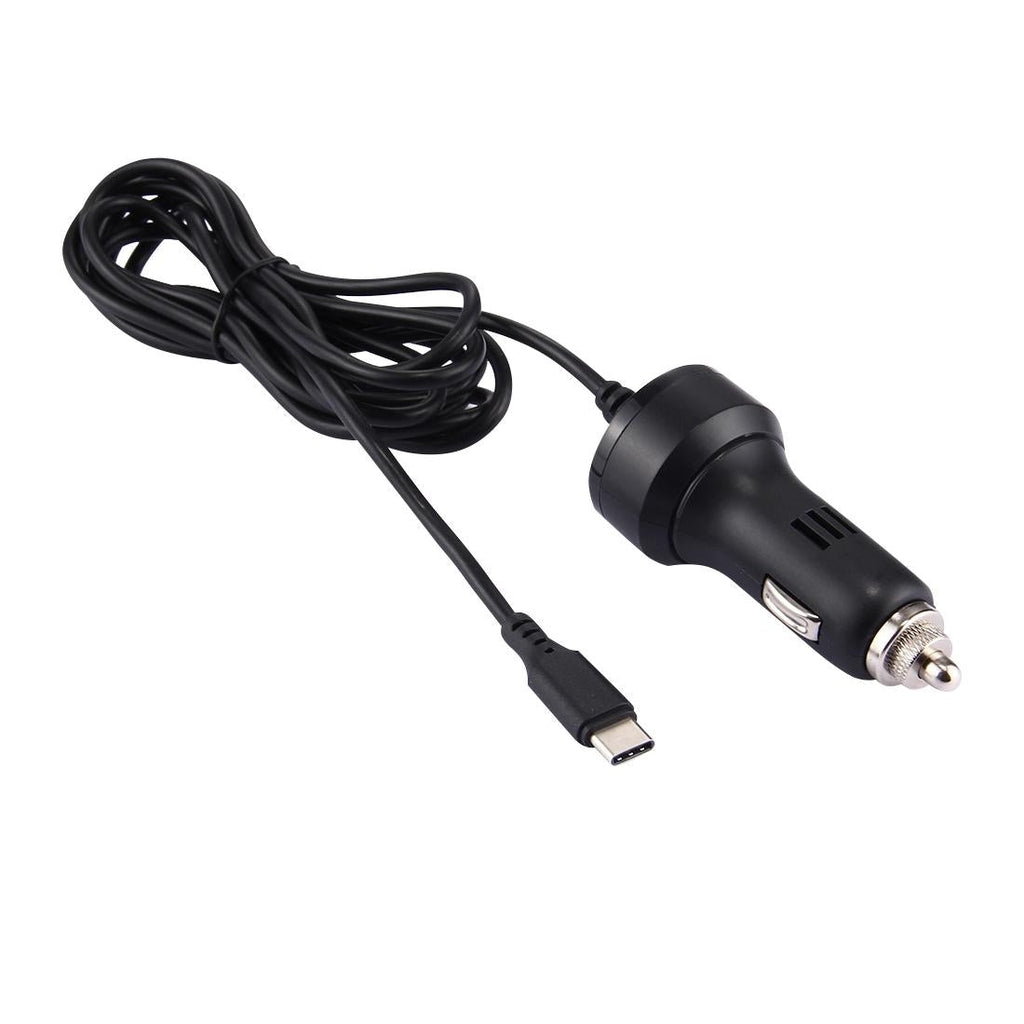 Black USB-C car charger and 2-meter flat tangle-free cable for Nintendo Switch consoles — view 2