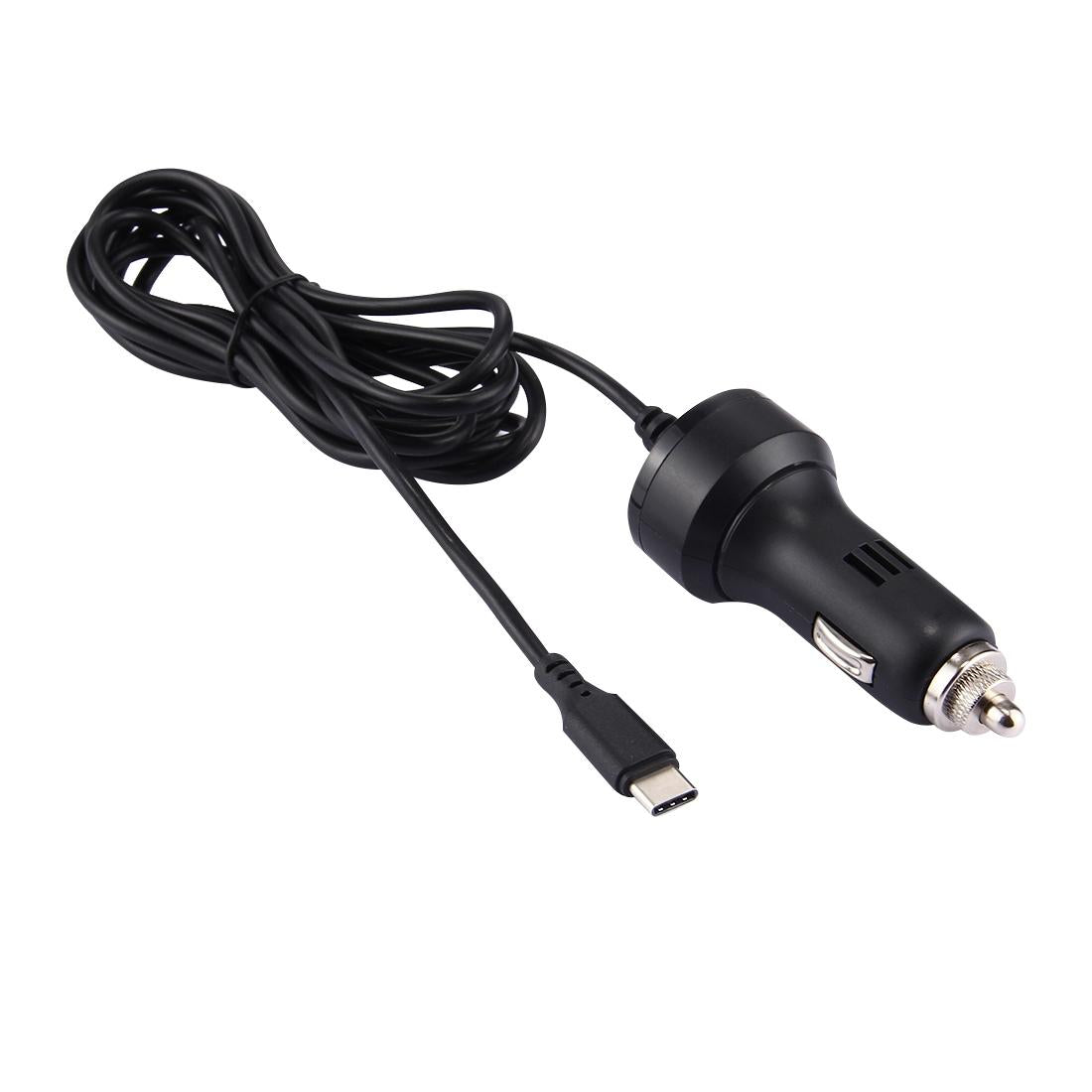 Black USB-C car charger and 2-meter flat tangle-free cable for Nintendo Switch consoles — view 2