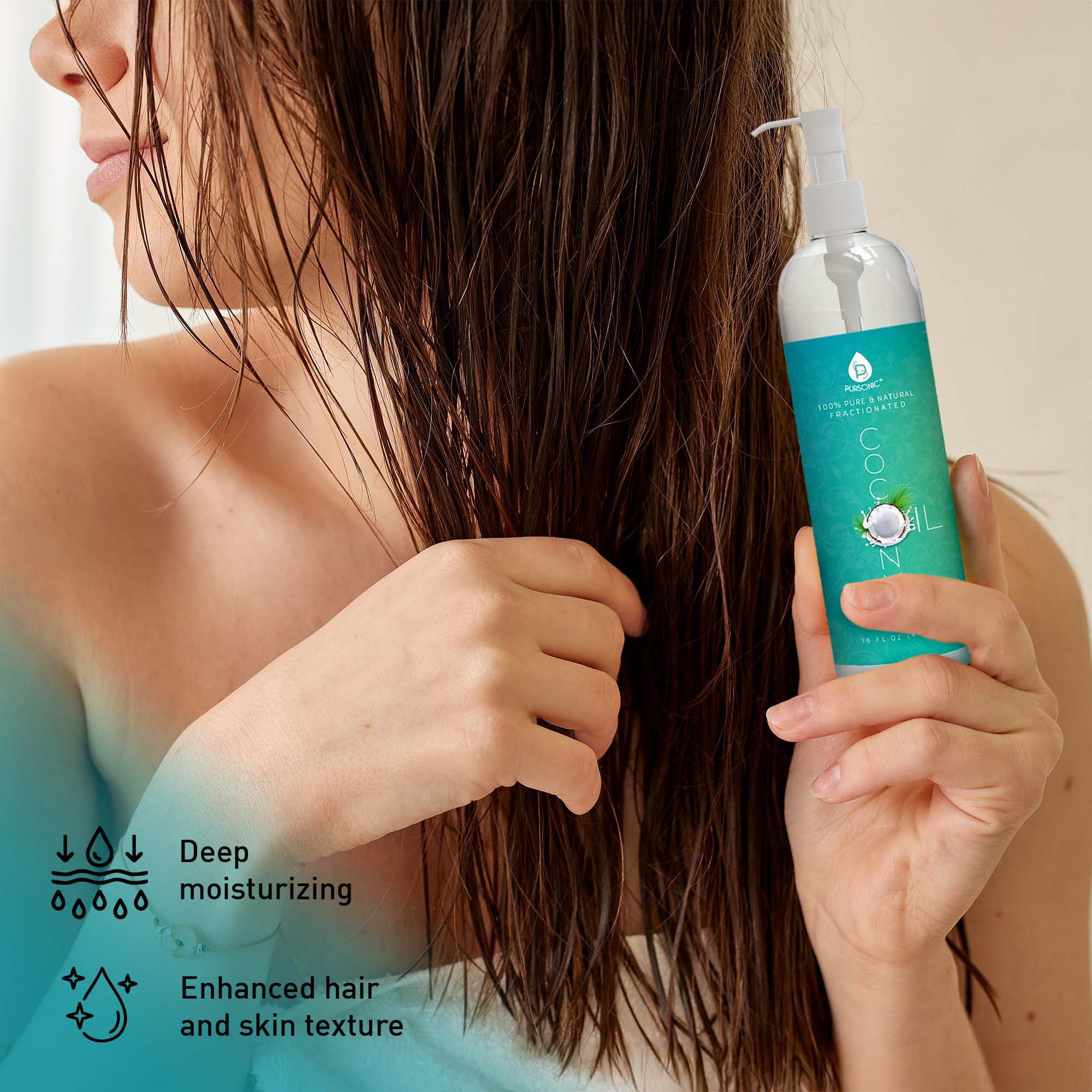 Hair strengthening bundle with hot air brush, fractionated coconut oil, and cold-pressed castor oil — view 3