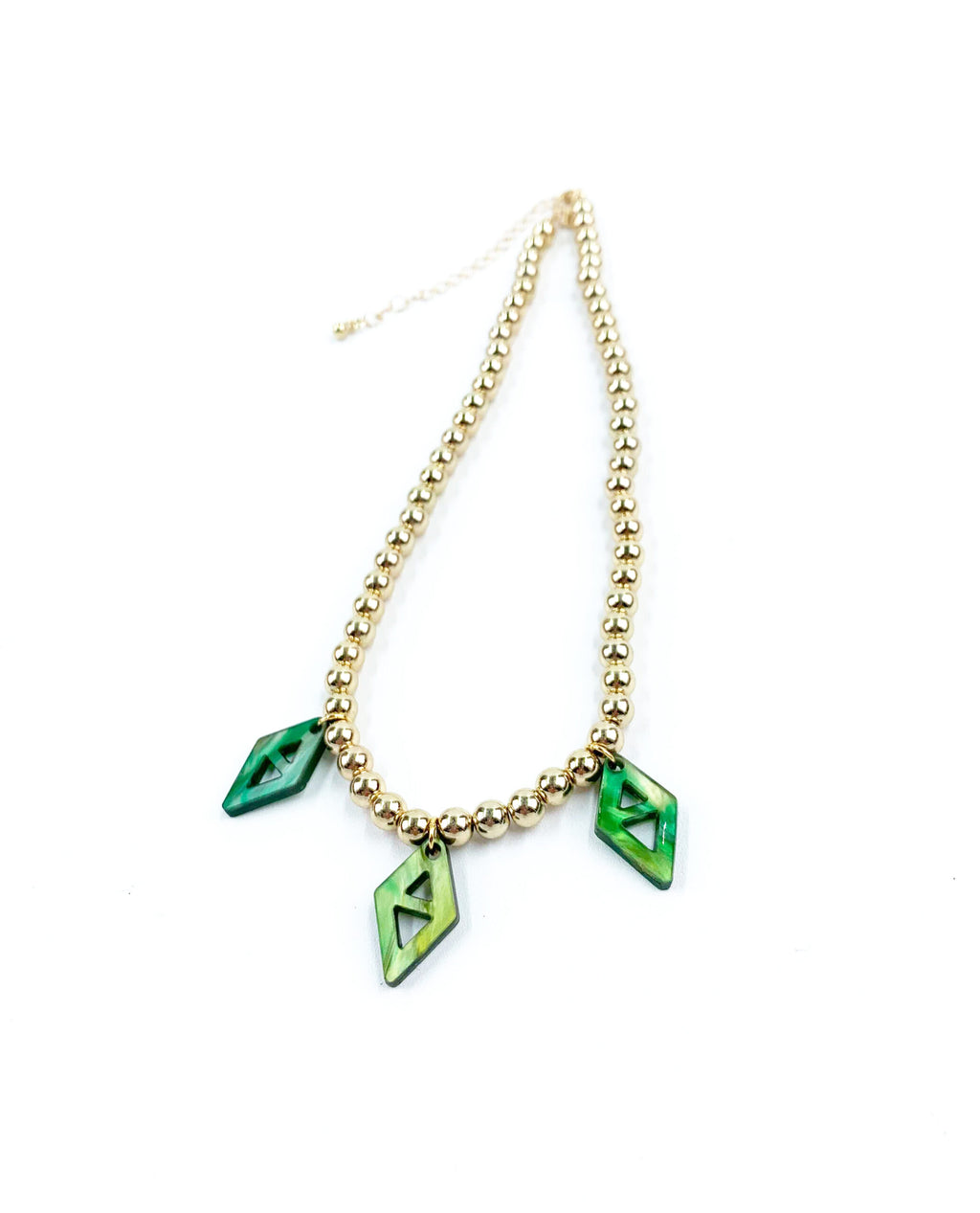 Collar elegante de cuentas doradas para mujer-1