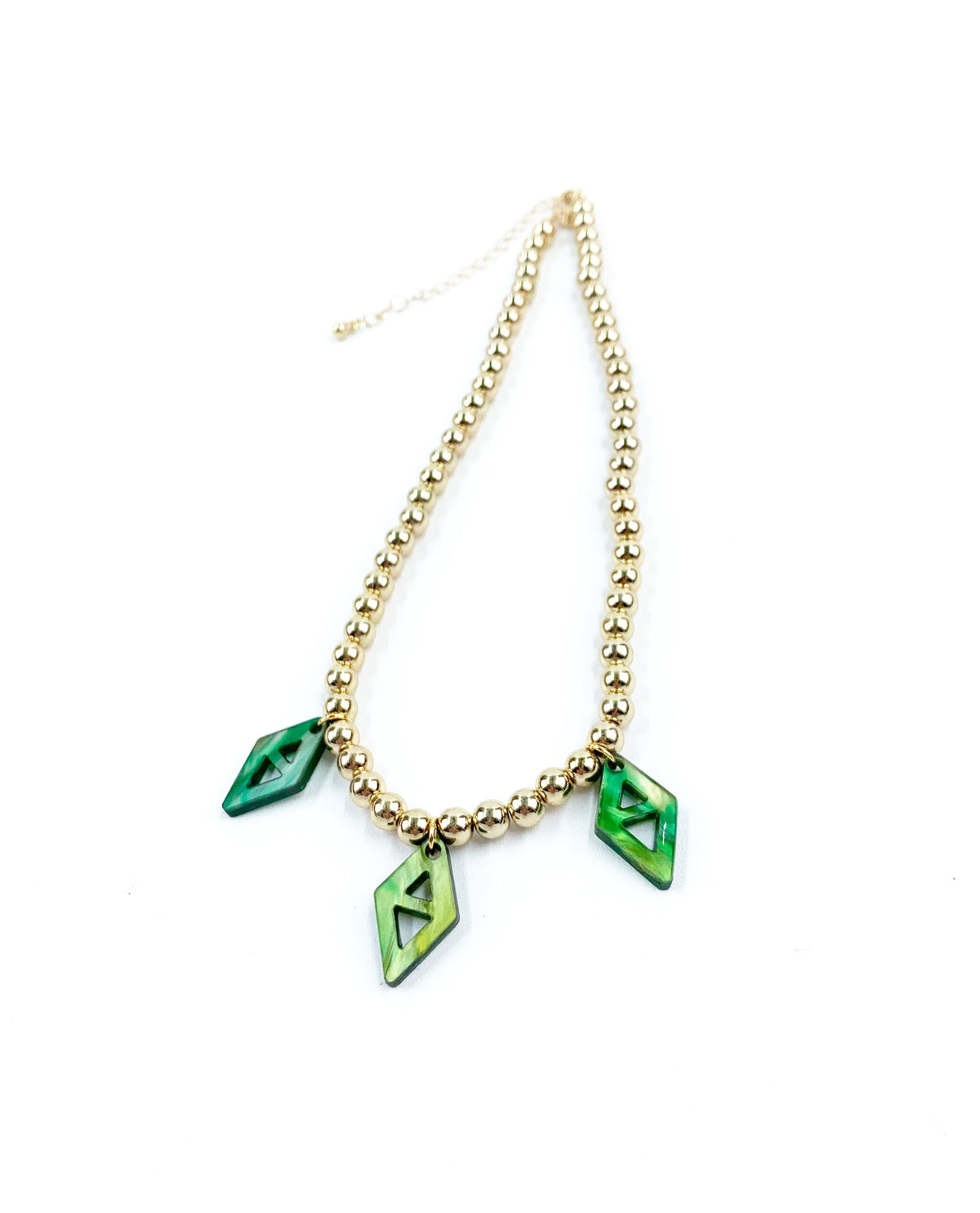 Collar elegante de cuentas doradas para mujer-1