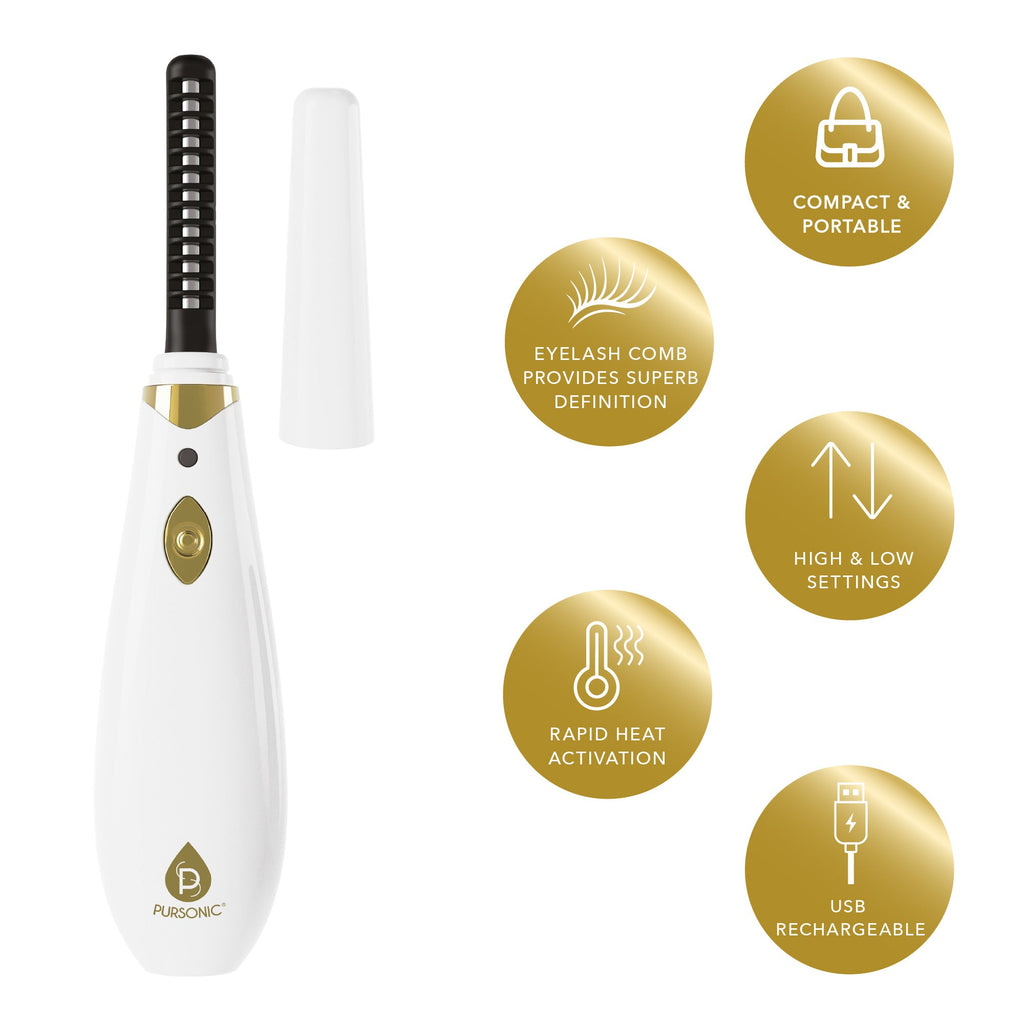Pursonic 3-in-1 beauty grooming kit with white LED vanity mirror, facial trimmer, and eyelash curler — view 5
