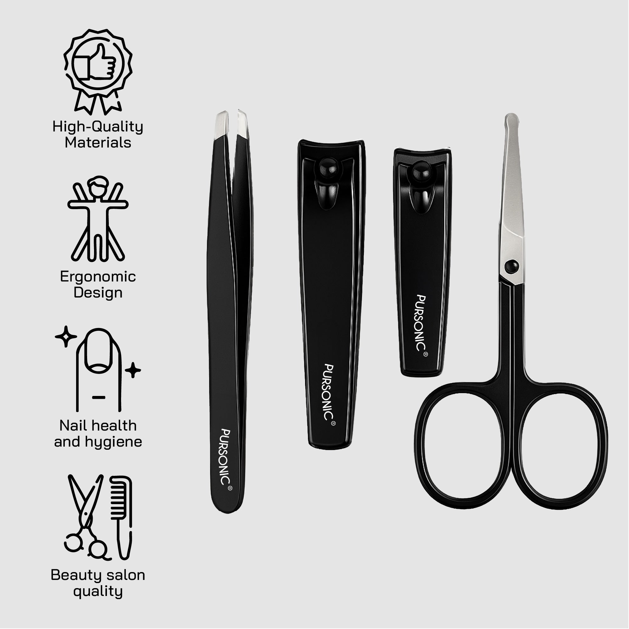 Professional rechargeable electric nail drill and four-piece stainless steel precision trimming manicure set — view 3