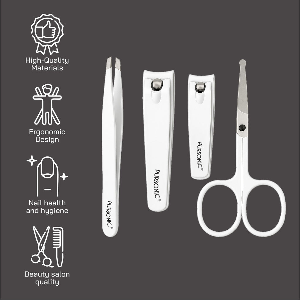 Salon quality manicure tool kit with stainless steel nail clippers, scissors, and precision tweezers. — view 5