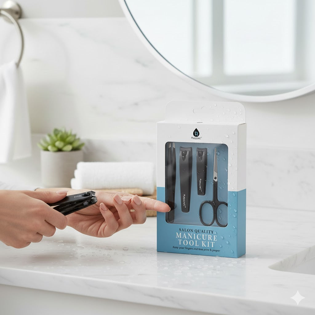 Professional rechargeable electric nail drill and four-piece stainless steel precision trimming manicure set — view 4