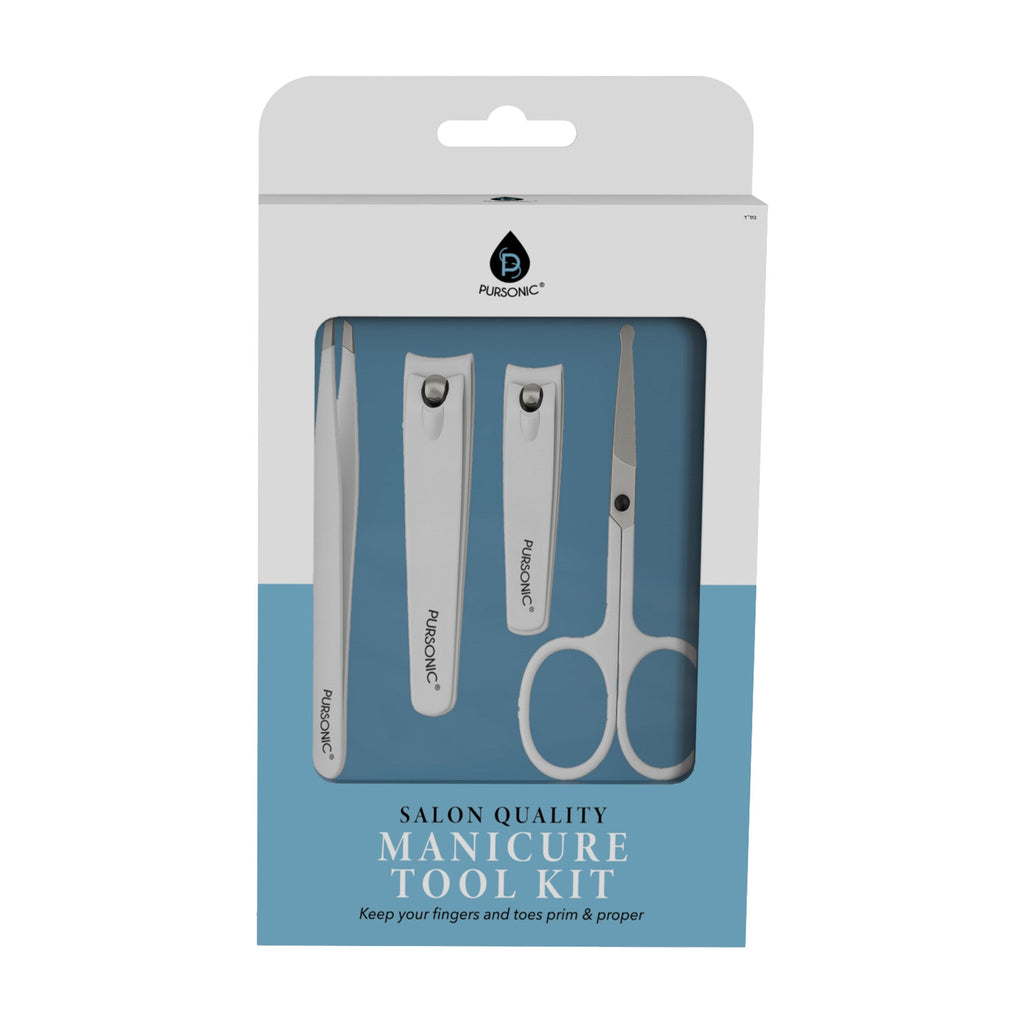 Salon quality manicure tool kit with stainless steel nail clippers, scissors, and precision tweezers. — view 4