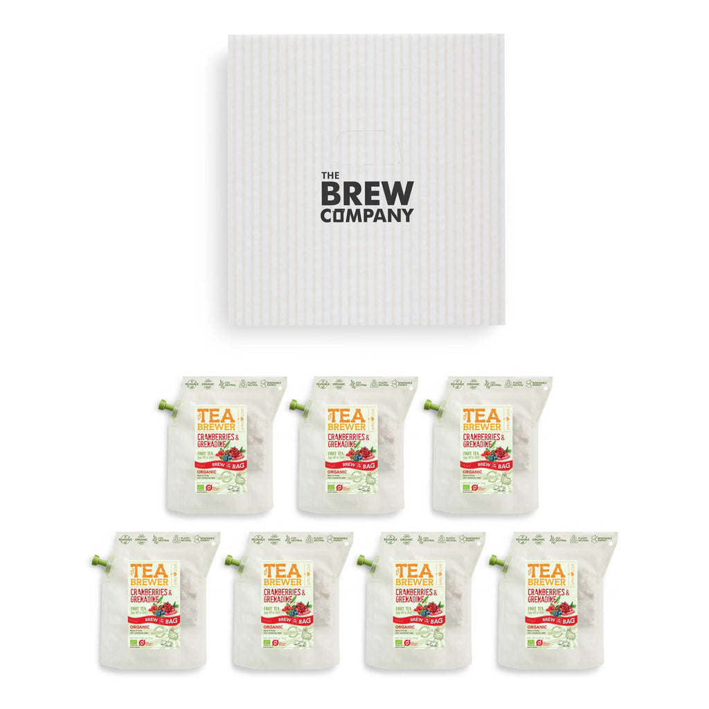Cranberry and grenadine organic tea brewer pouch featuring fresh goji berries and bright pomegranate seeds — view 3