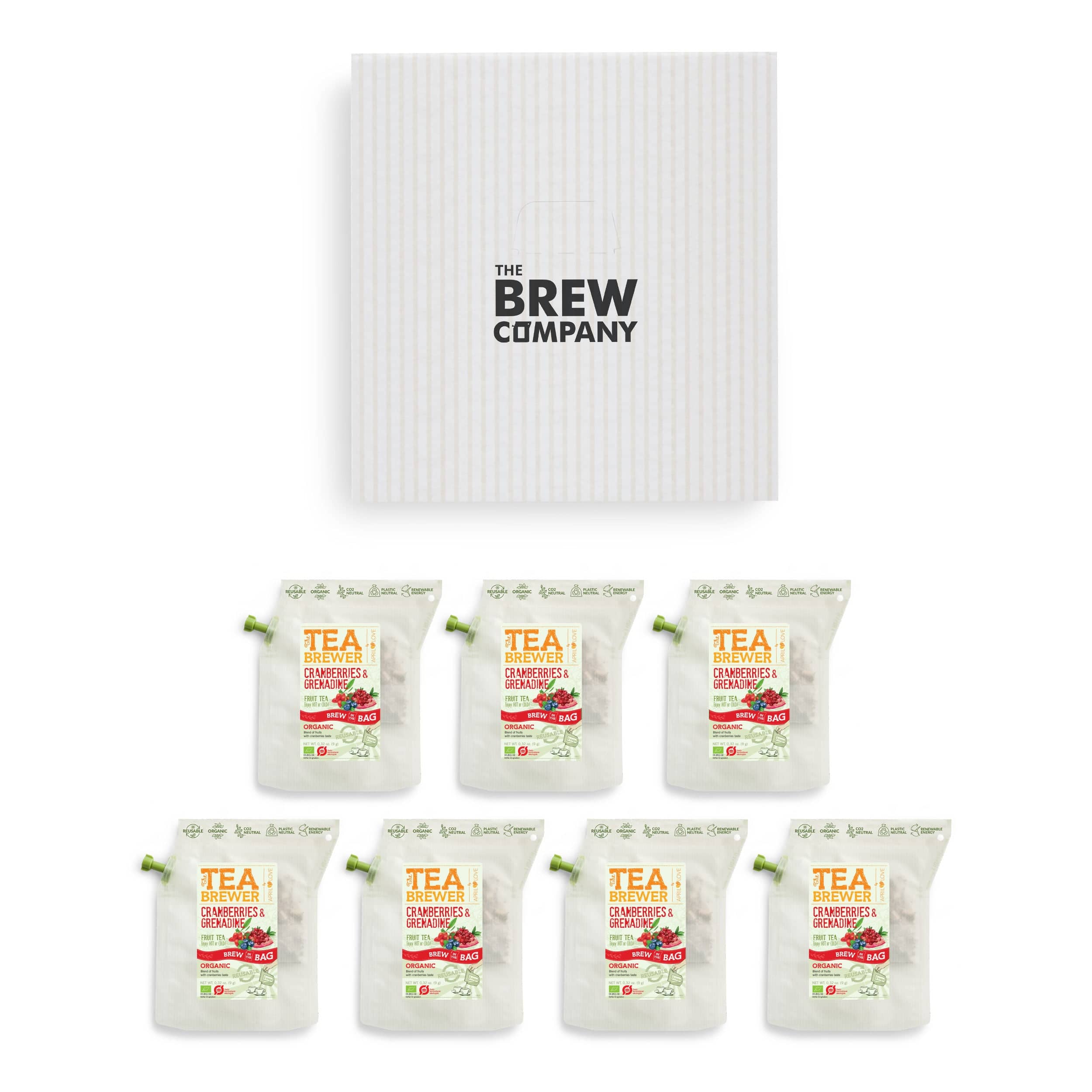 Cranberry and grenadine organic tea brewer pouch featuring fresh goji berries and bright pomegranate seeds — view 3