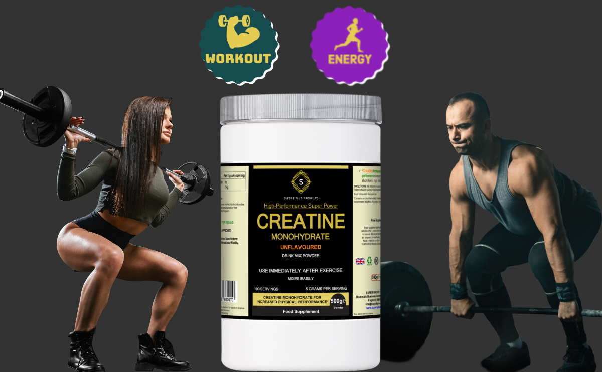 Pure unflavoured creatine monohydrate powder in a 500g nutritional supplement tub for muscle growth — view 5