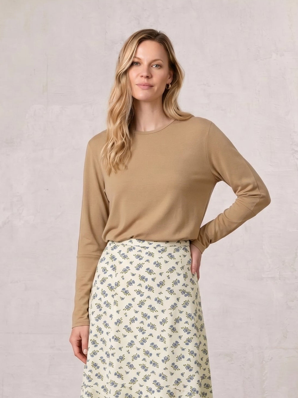 CREW RIBBED DOLMAN-TAUPE-0